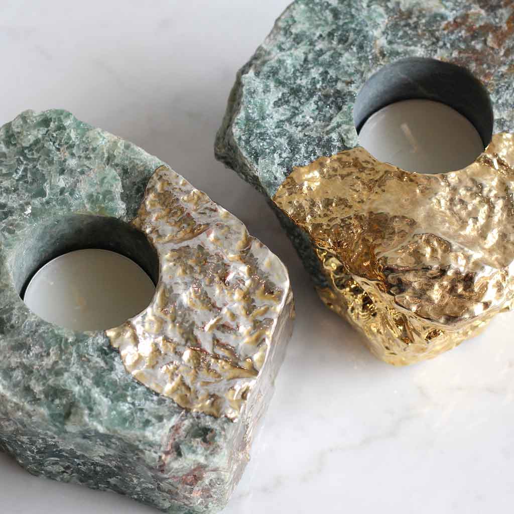 PORTAVELA DE CUARZO VERDE
