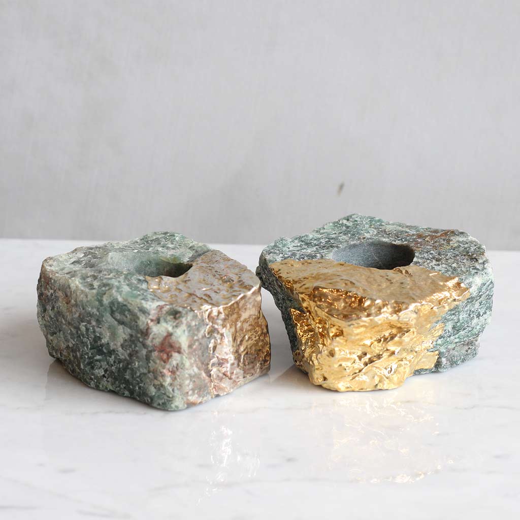 PORTAVELA DE CUARZO VERDE