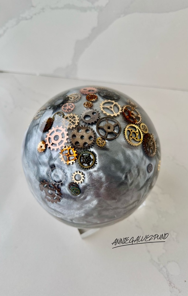 ESFERA PLATA CON ENGRANAJES