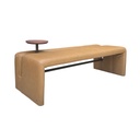 BANQUETA DE CUERO FRISO CASTAÑO