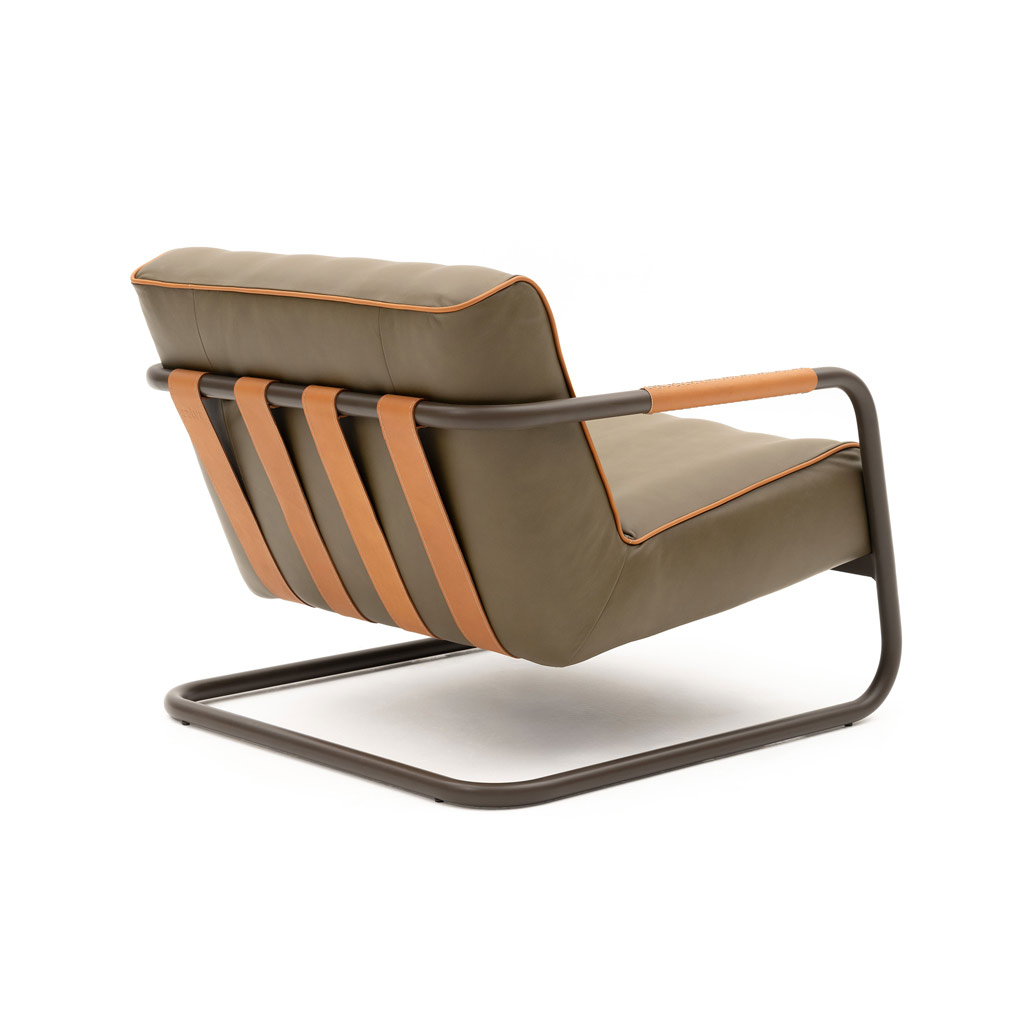 SILLON DE CUERO MANGUE GRIS