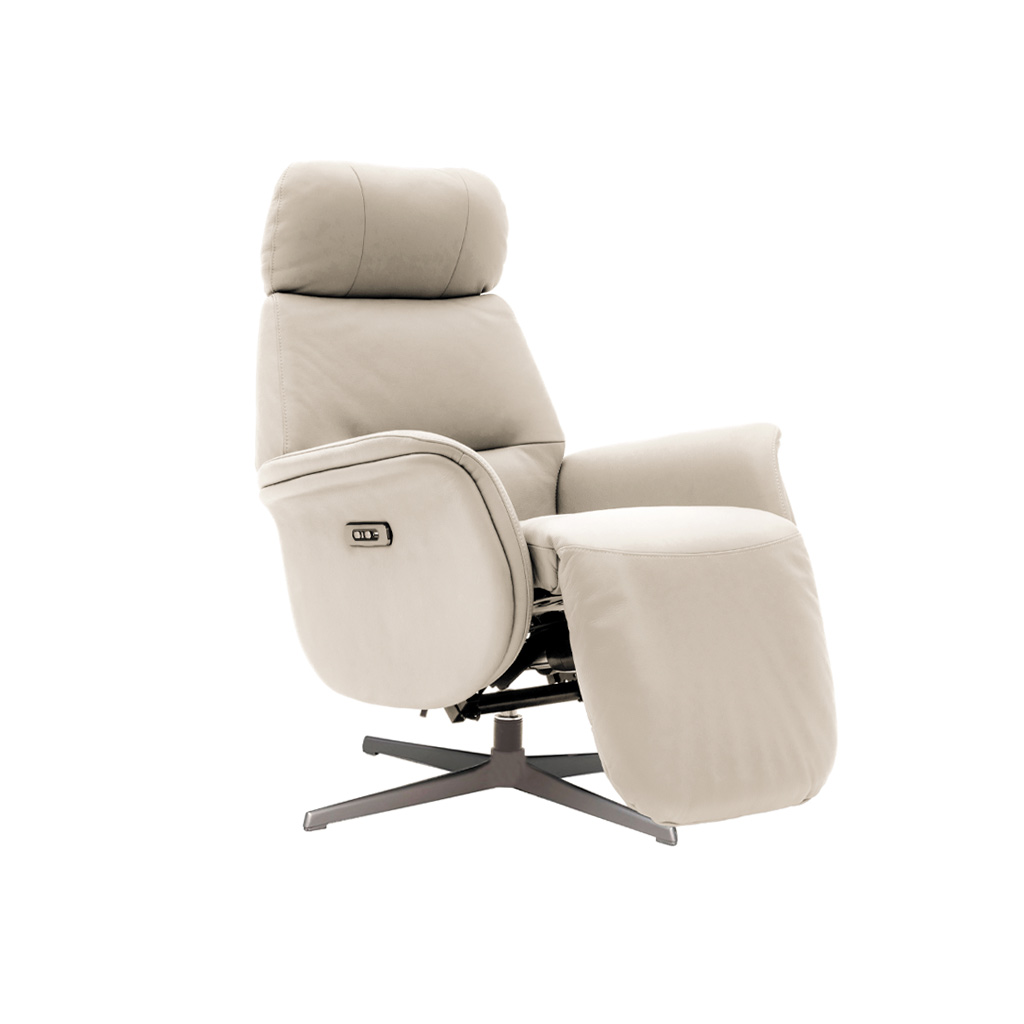 SILLÓN RECLINABLE DE CUERO FLORA