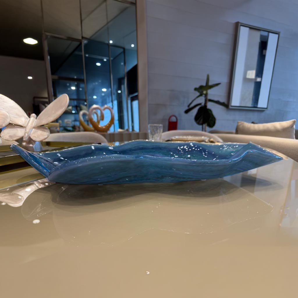 PLATÓN ONDULADO AZUL / PLOMO