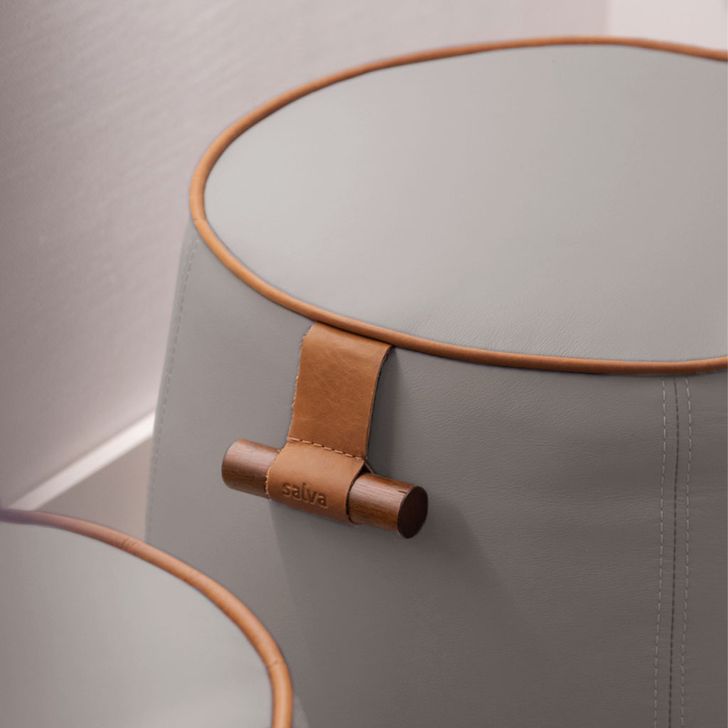 PUFF DE CUERO JATOBÁ SHERWOOD GRILLO