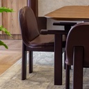 SILLA DE CUERO ESTACA CON BRAZOS