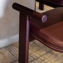 SILLA DE CUERO ESTACA CON BRAZOS