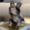 ESCULTURA BULLDOG LENTES NEGRO Y GRIS
