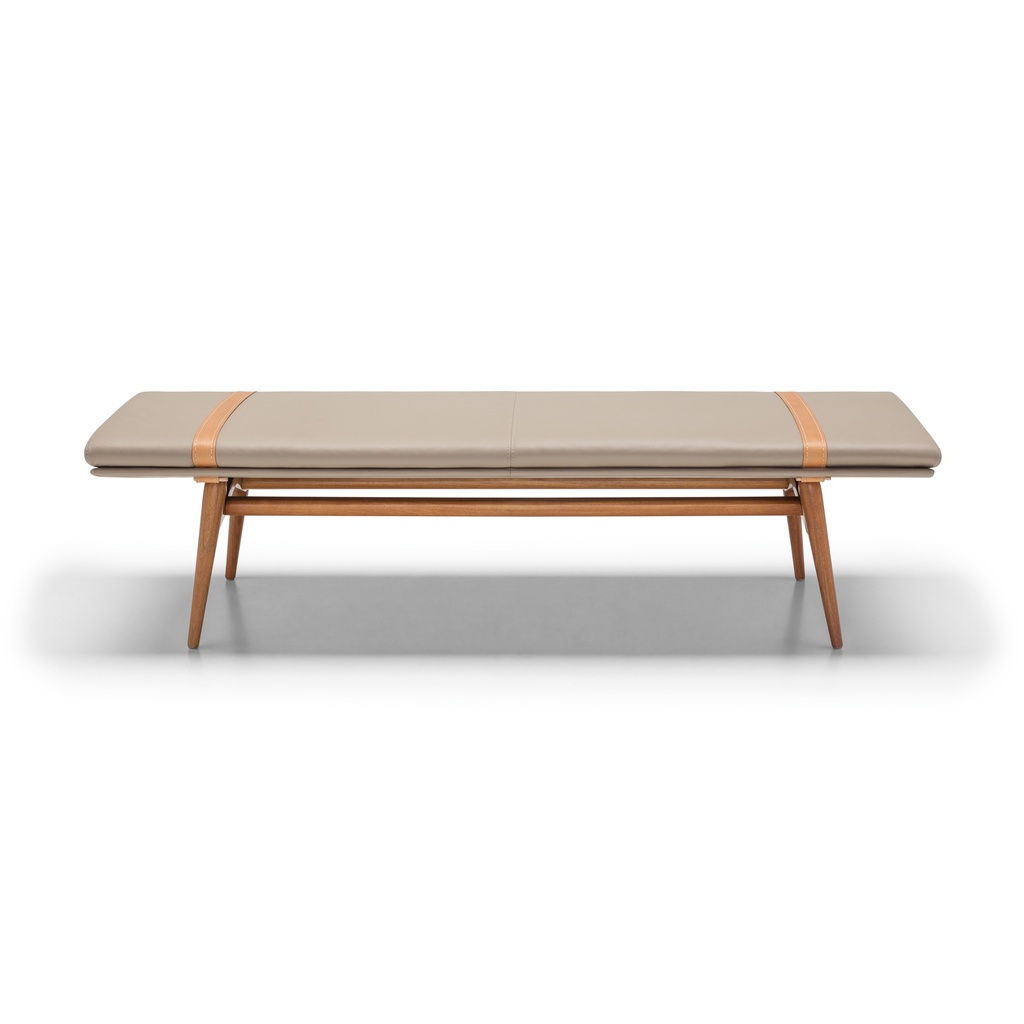 BANQUETA DE CUERO PATMOS NOGAL