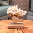 ESCULTURA CALCITA EN BASE DE MADERA NATURAL