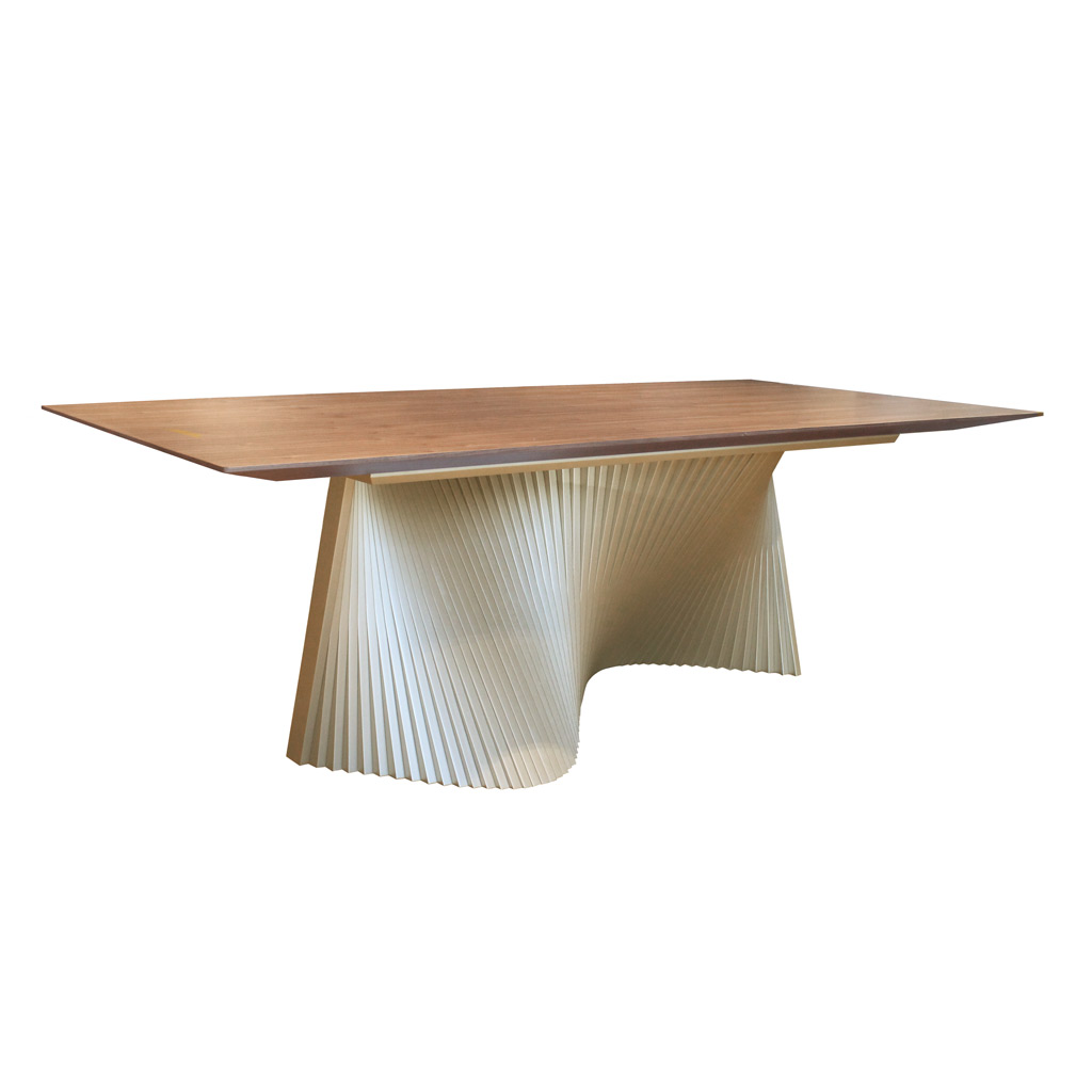 MESA DE COMEDOR SAMARA NOGAL METALIZADA 260cm.