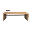 BANQUETA DE CUERO FRISO CASTAÑO