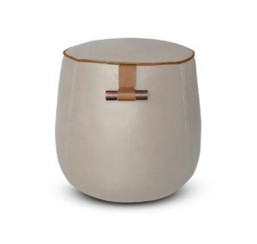 PUFF DE CUERO JATOBÁ MATTE OPALA