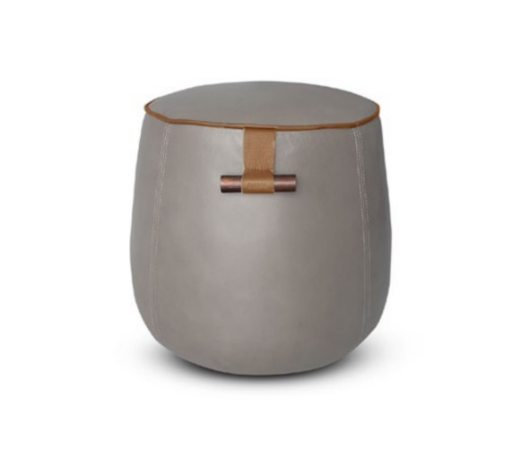 PUFF DE CUERO JATOBÁ SHERWOOD GRILLO