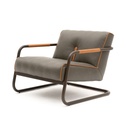 SILLON DE CUERO MANGUE GRIS