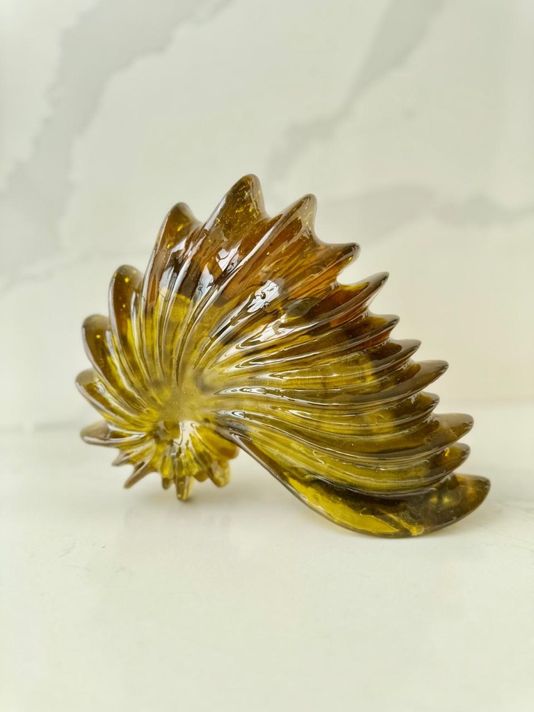 ESCULTURA CARACOL ESPIRAL VERDE OLIVA