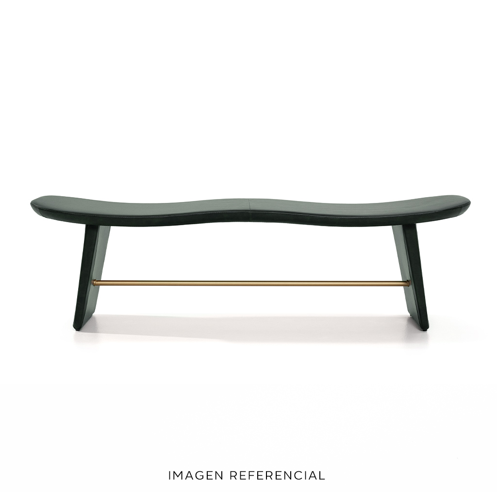 BANQUETA DE CUERO MAR OLIVA