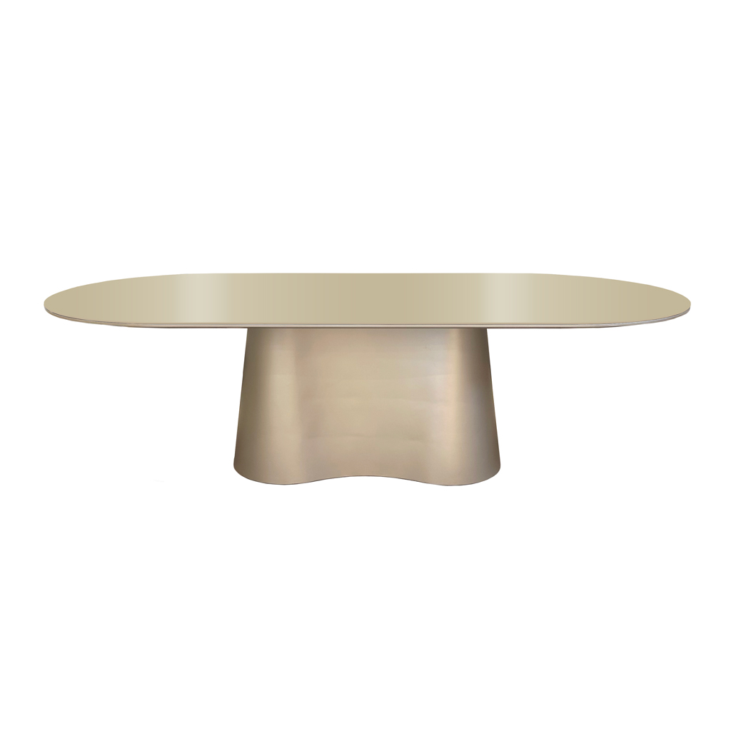 MESA DE COMEDOR OLIVER OVAL CHAMPAGNE