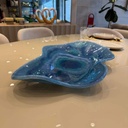 PLATÓN ONDULADO AZUL / PLOMO