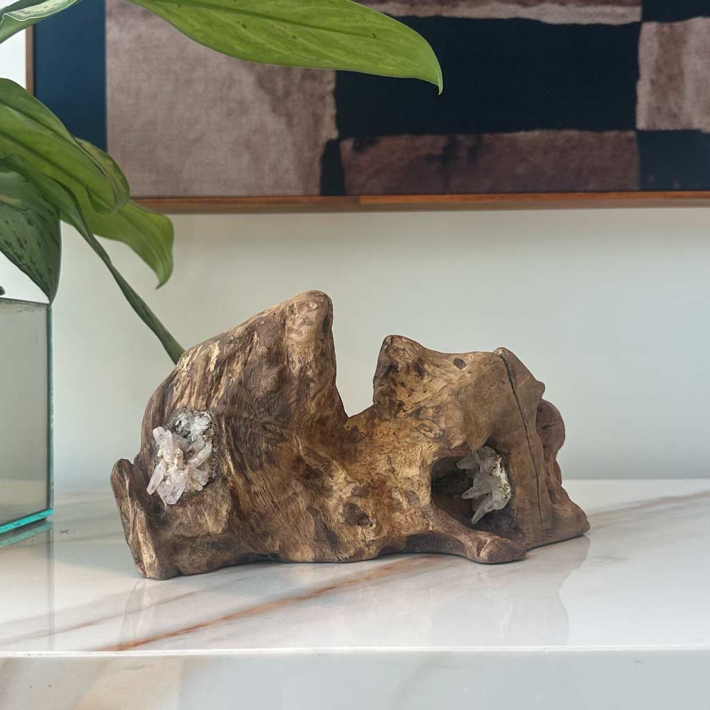 MADERA RECICLADA CON PUNTAS DE AMATISTA  VERACRUZ I