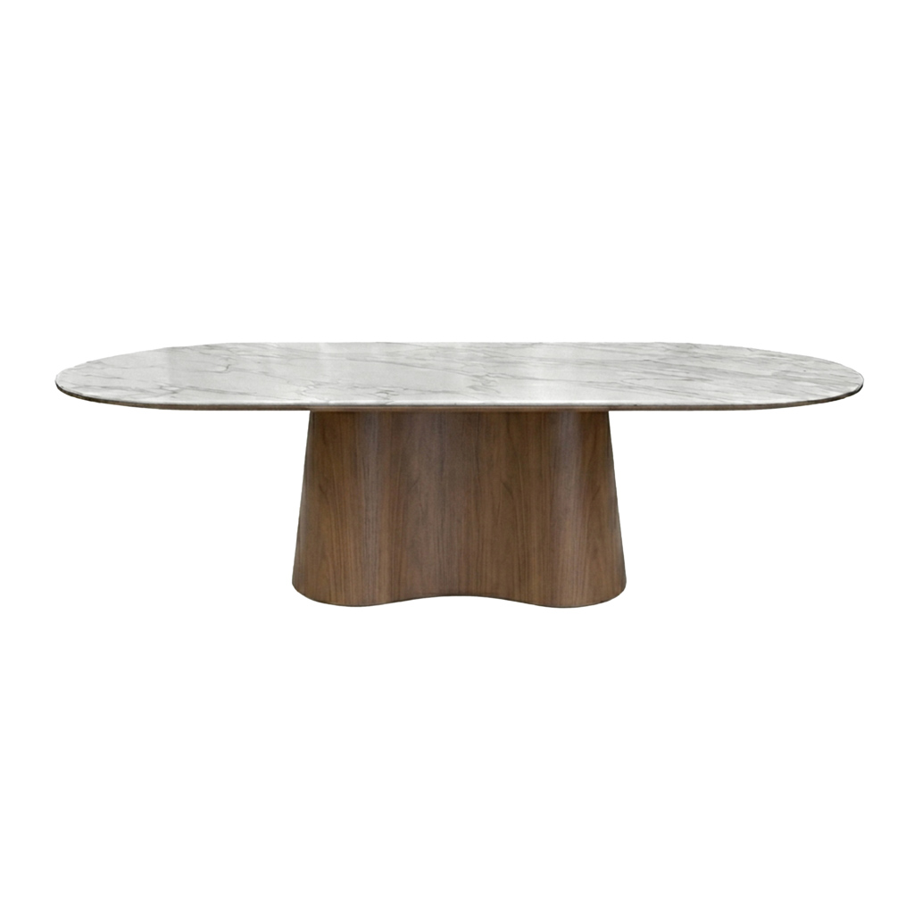 MESA DE COMEDOR OLIVER OVAL NOGAL