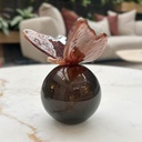 ESCULTURA ESFERA MARIPOSA VINO