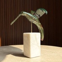 ESCULTURA COLIBRI METALIZADO CON BASE PIEDRA DE HUAMANGA