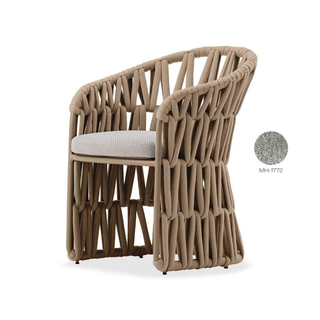 SILLA VICTORY CON BRAZOS TEJIDA BROWN