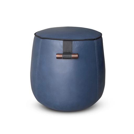 PUFF DE CUERO JATOBÁ AZUL