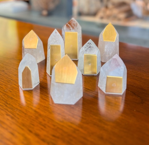 ESCULTURA ETEREOS CON 3 PUNTAS DE CUARZO CLARO