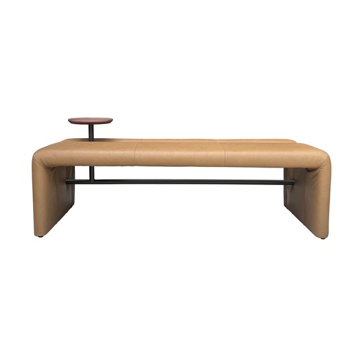 BANQUETA DE CUERO FRISO CASTAÑO