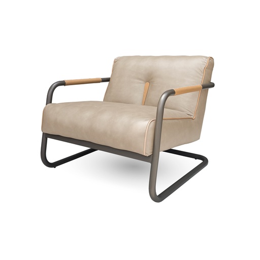 BUTACA DE CUERO MANGUE GRIS