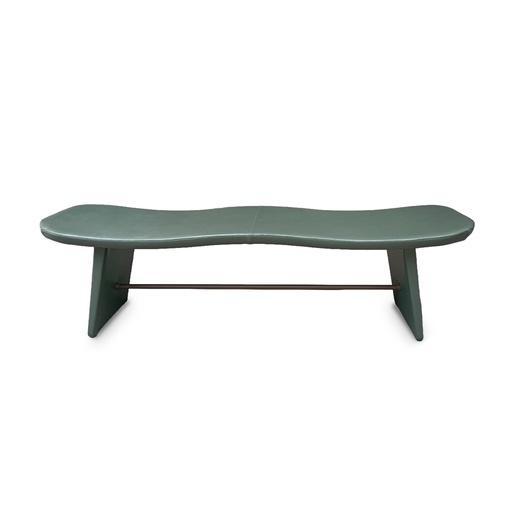 BANQUETA DE CUERO MAR OLIVA