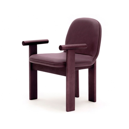 SILLA DE CUERO ESTACA CON BRAZOS