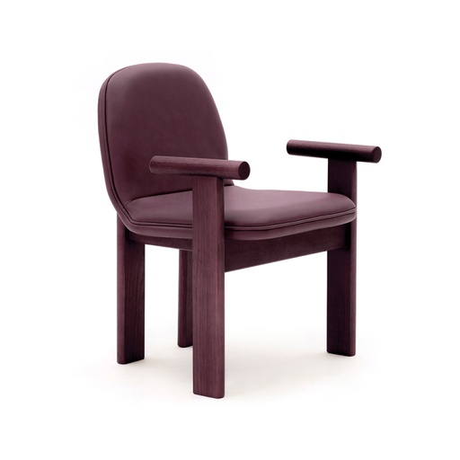 SILLA DE CUERO ESTACA CON BRAZOS
