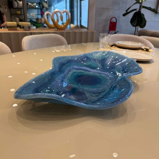 PLATÓN ONDULADO AZUL / PLOMO