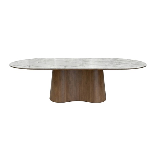MESA DE COMEDOR OLIVER OVAL NOGAL